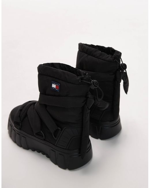 Tommy Hilfiger Black Chunky Snow Boots