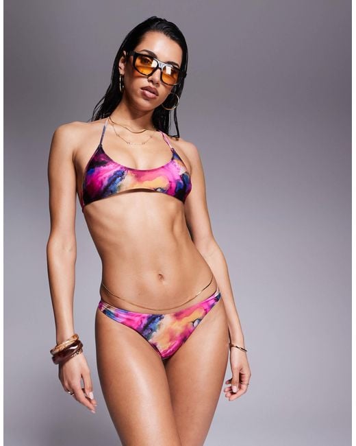 ASOS Red – arina – hipster-bikinihose mit abstraktem muster
