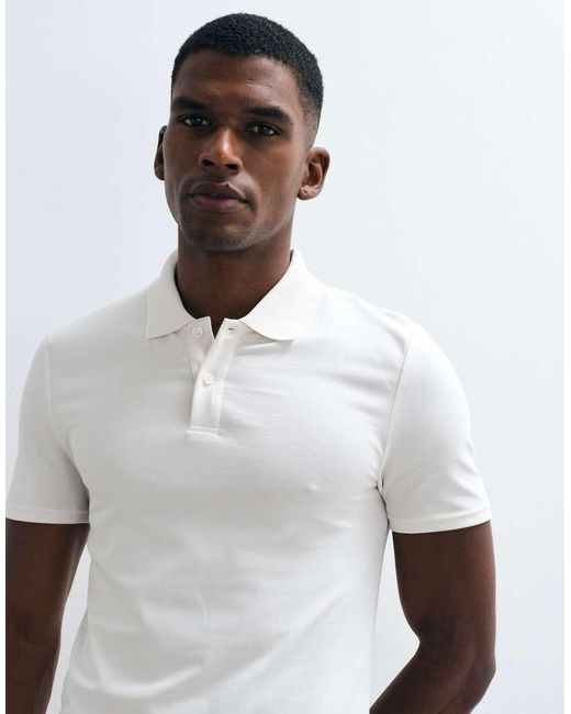 ASOS White Essentials Muscle Fit Polo for men