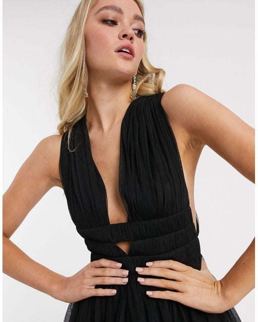 Grecian plunge maxi dress cheap