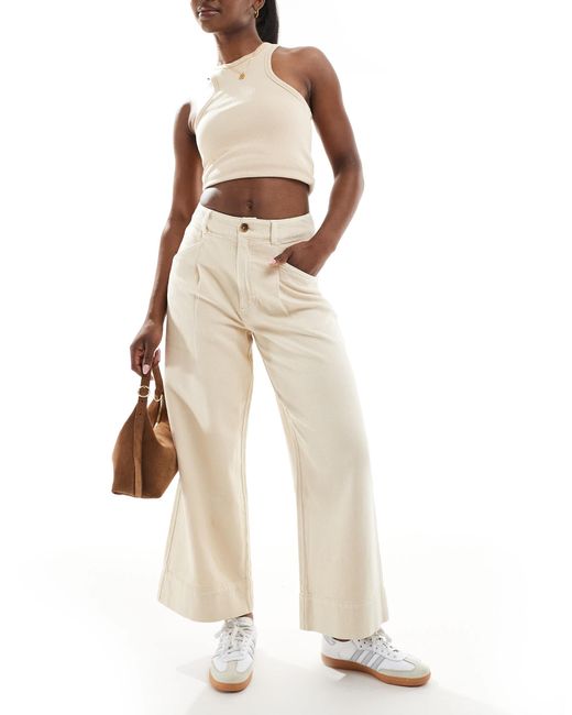 ASOS Natural – gewaschene, verkürzte hose