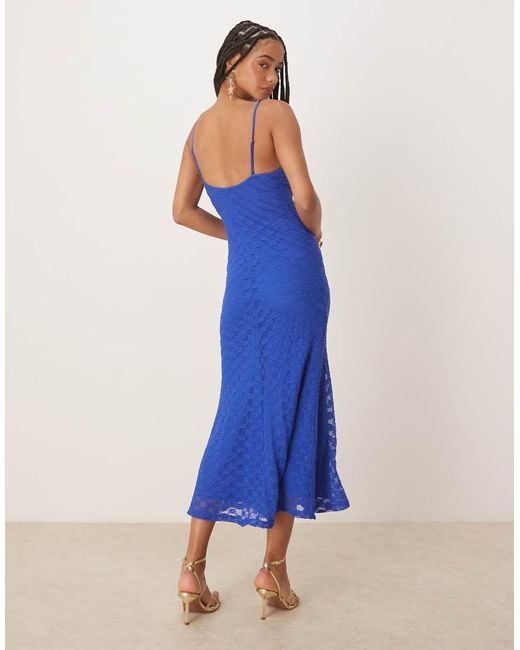 Bardot Blue Adoni Mesh Midi Dress