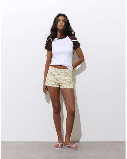Pull&Bear White Mini Polka Dot Shorts