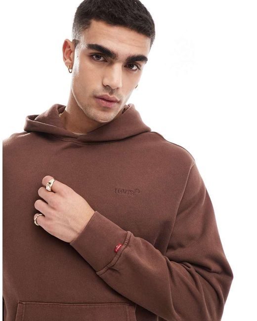 Levi's Brown Authentic Tonal Logo Hoodie for men