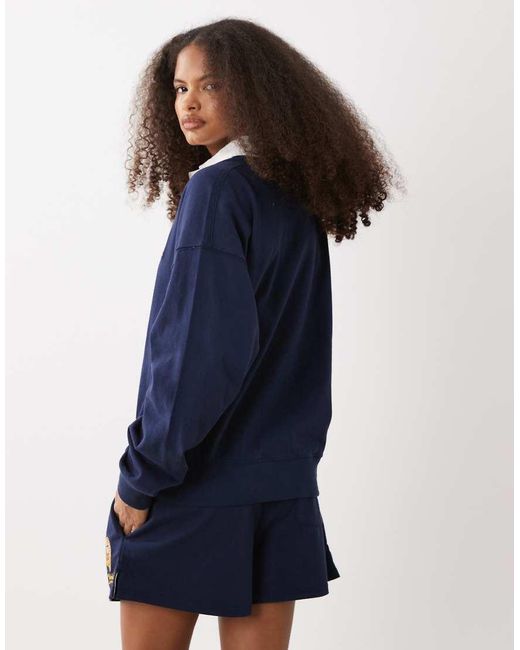 Polo Ralph Lauren Blue Wimbledon Capsule Rugby Polo With Crest Embroidery