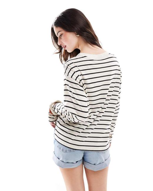Monki Multicolor Oversize Long Sleeve Top