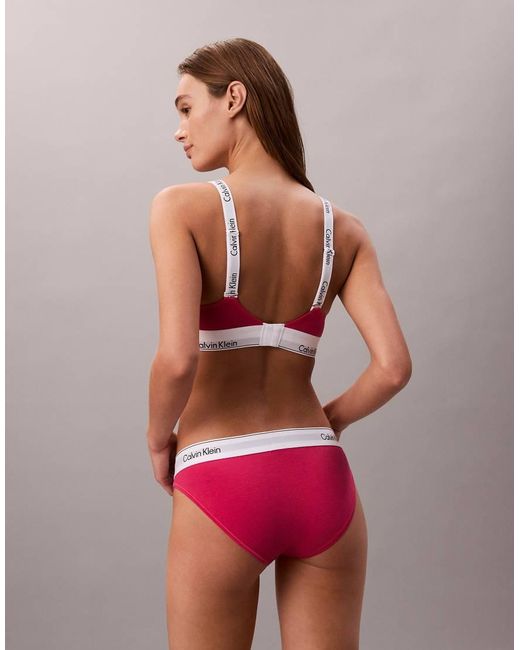 Braguitas De Bikini Vibrante Icon Cotton Modal De Calvin Klein de color Red