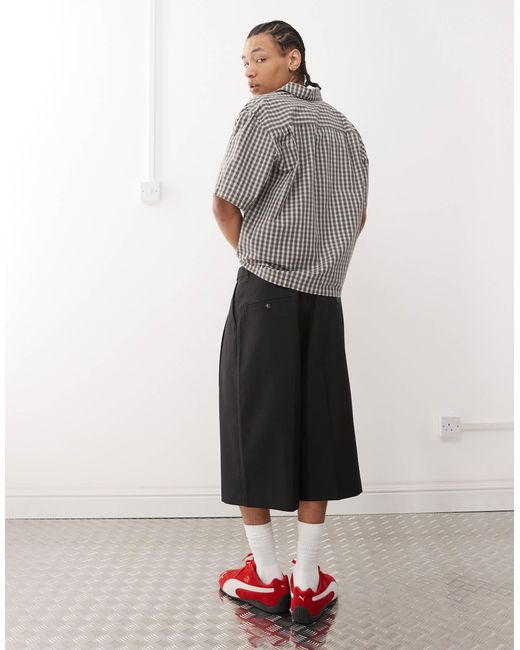 Weekday Gray Oversized Tailored Jorts for men