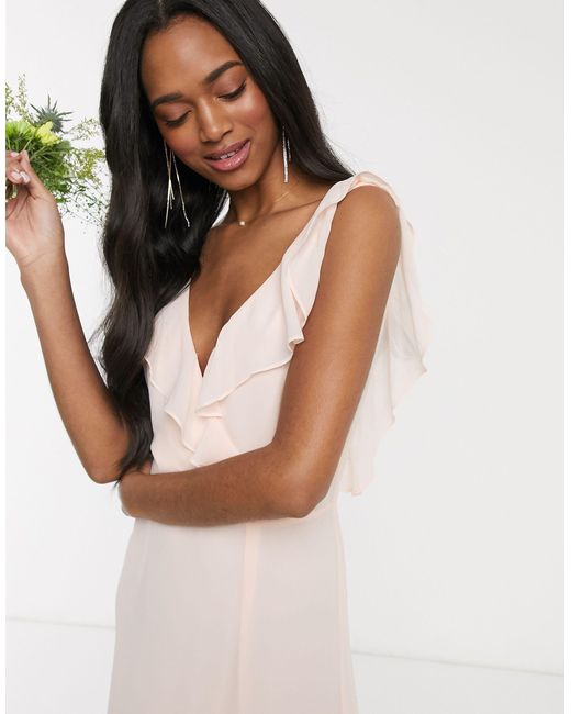 wrap frill maxi dress