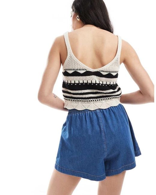 Pantalones Cortos Vaqueros Sin Cierres De ASOS de color Blue