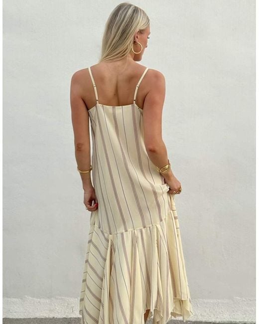 NA-KD White Flowy V-Neck Midi Dress