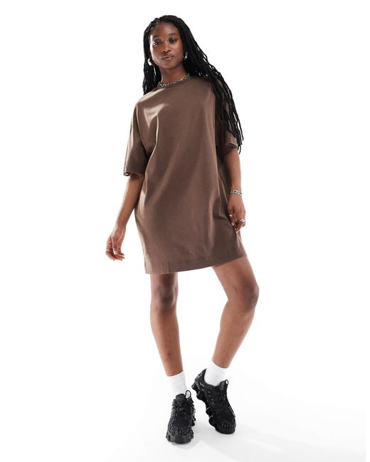 Collusion Brown Mini T-shirt Dress