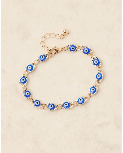 Bracciale Dorato Con Ciondoli A Forma Di Occhi di ASOS in Brown