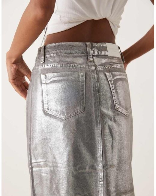 Glamorous Natural Center Split Midi Skirt