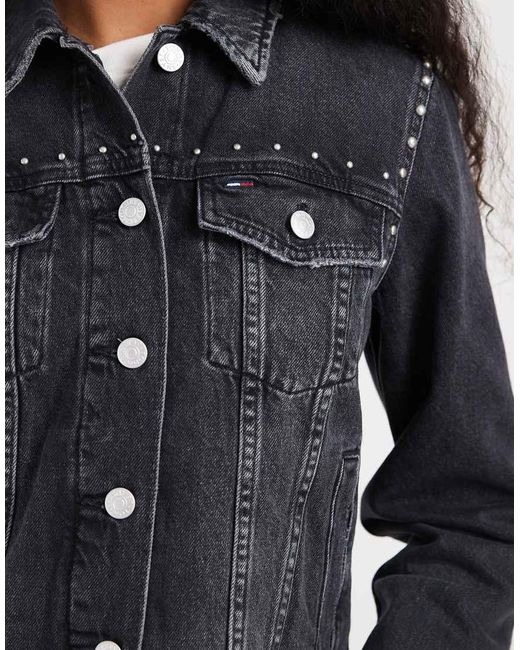 Tommy Hilfiger Blue Studded Denim Trucker Jacket