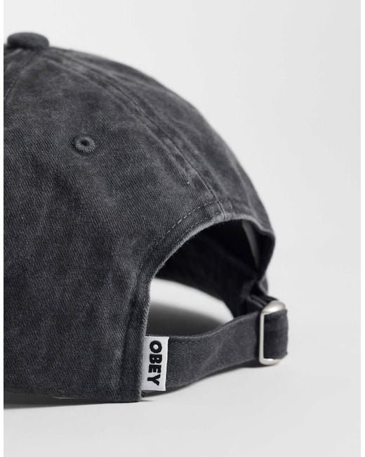 Obey Cap mit pigment-logo, 6-panel, strapback, in Gray für Herren