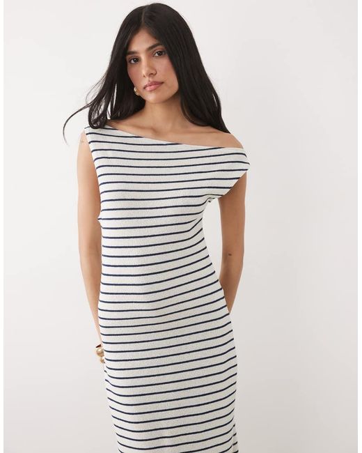 ASOS White Fallen Shoulder Maxi Dress