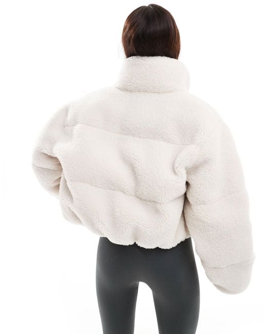 Miss Selfridge White Borg Puffer Jacket