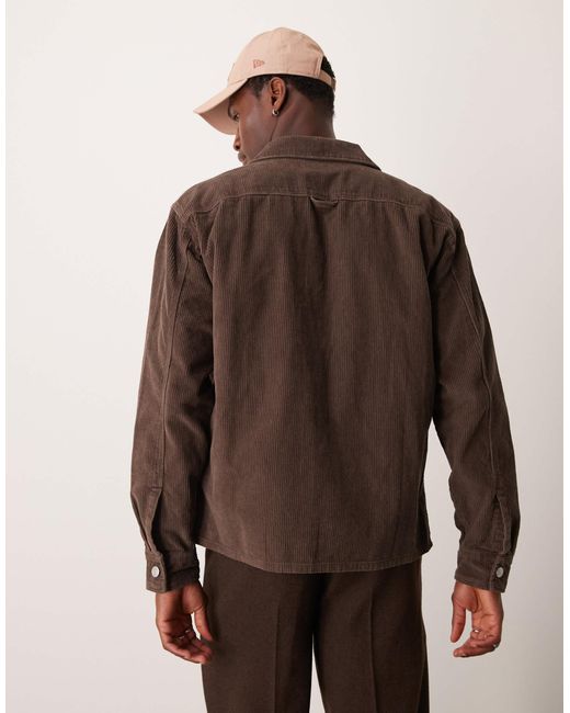 Abercrombie & Fitch Brown Washed Cord Overshirt for men