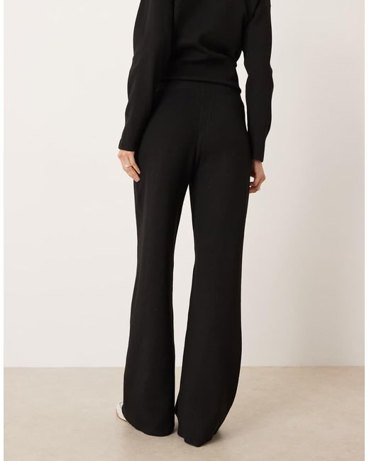 Jdy Black Wide Leg Knitted Trousers Co-ord