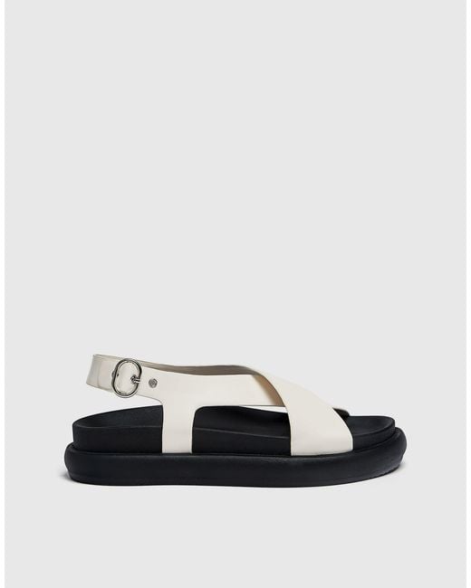 Pull&Bear Crossover Sandals in White | Lyst