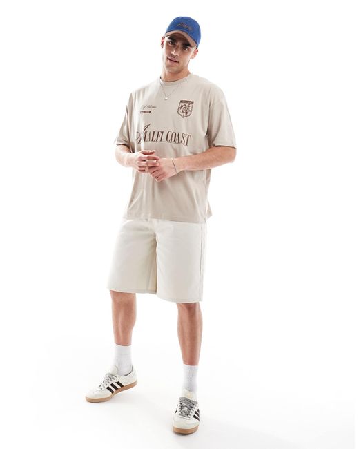 ASOS Natural Oversized T-Shirt With City Graphic for men