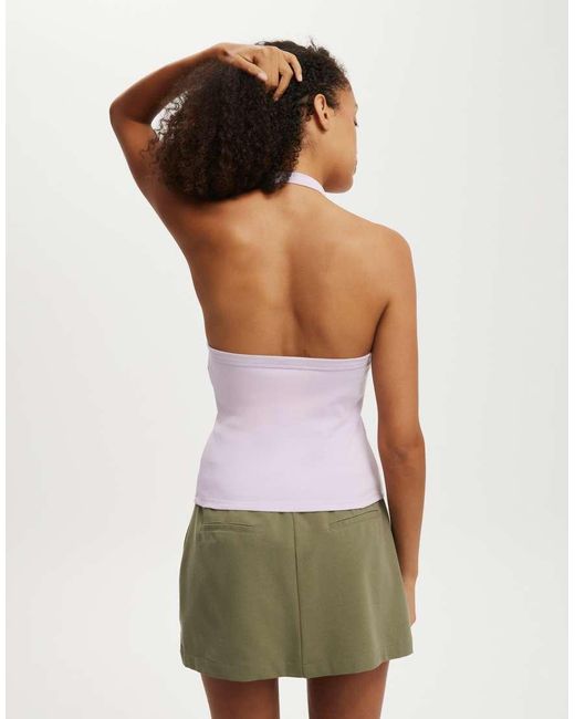Cotton On Purple Alexa Button Front Halter