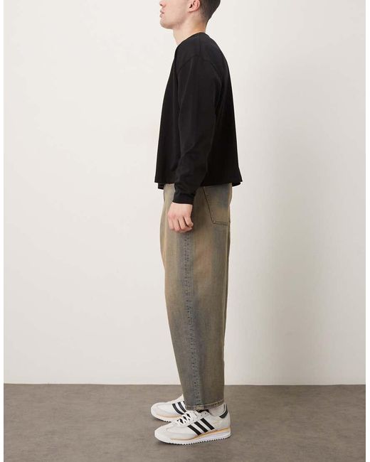 ASOS Black Oversized Tapered Jeans for men