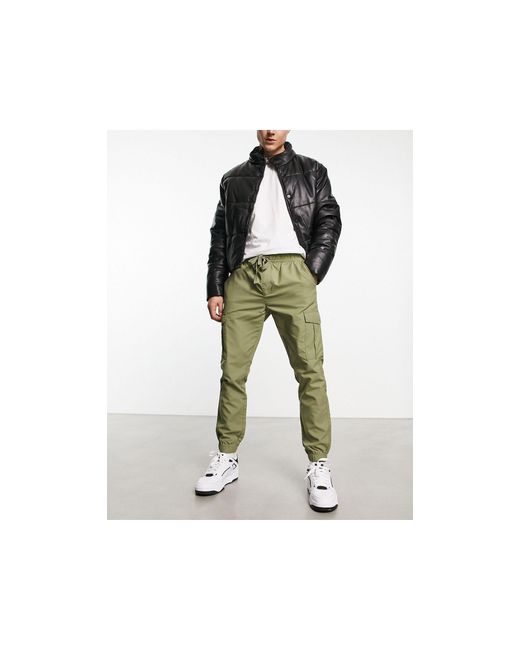 French Connection Black Tech Cargo Trousers for men