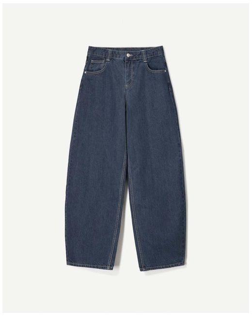 Bershka Blue Barrel Jeans
