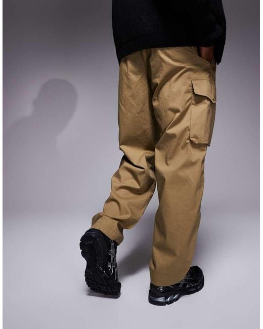 ADPT Brown Tapered Balloon Fit Cargo for men