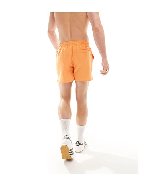 Another Influence Orange Swim Shorts With Palm Embroidery for men