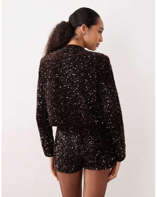 Mango Black Sequin Tie Front Jacket Co-ord