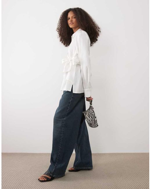 Mango Overhemd Met Gestrikte Taille in het White