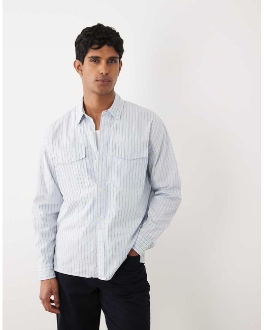 Abercrombie & Fitch White Pocket Detail Long Sleeve Shirt for men