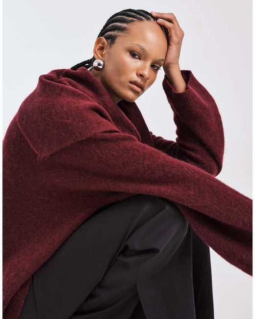 ARKET Red Super Soft Alpaca And Wool Relaxed Sweater