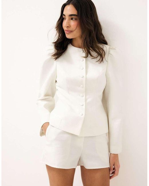 NA-KD Natural X Audrey Afonso Button Detail Blazer Jacket