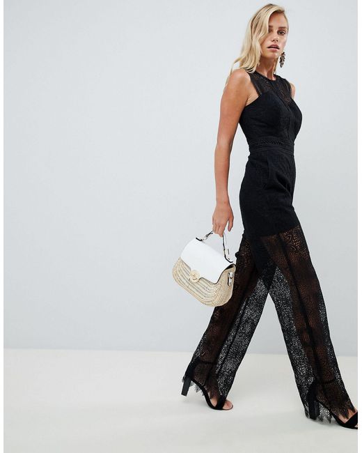 forever new black lace jumpsuit