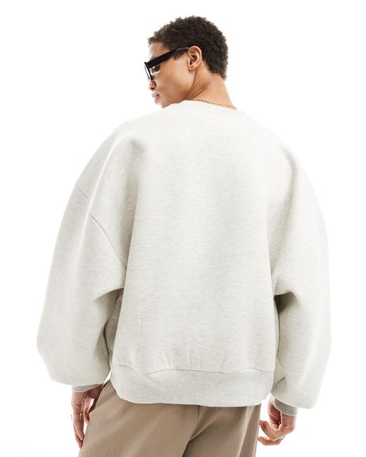 ASOS White Oversized Scuba Sweatshirt for men