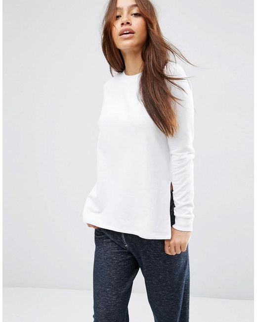 ASOS White Side Split Sweatshirt
