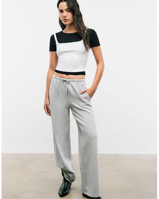 Stradivarius Joggingbroek Met Trekkoord in het Gray