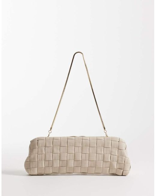 Mango Natural Woven Faux Leather Bag