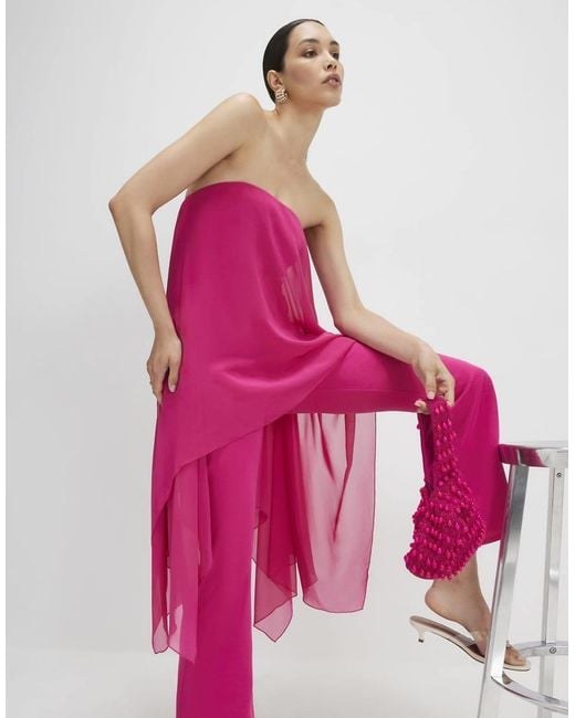 River Island Pink Bandeau Jumpsuit