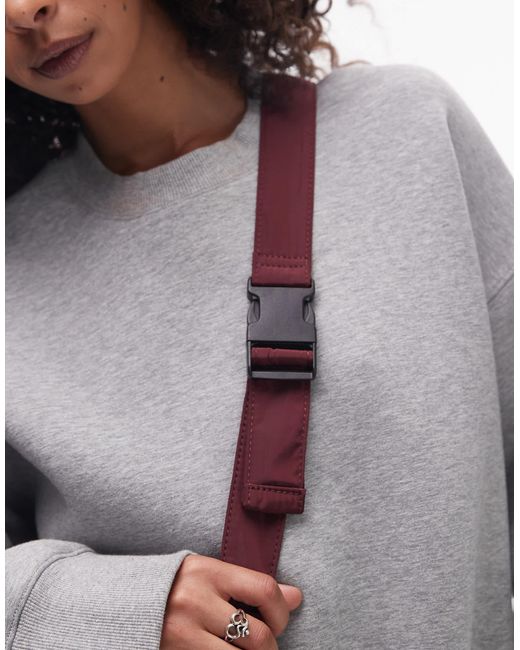 TOPSHOP Purple Carrie Nylon Cross Body Bag