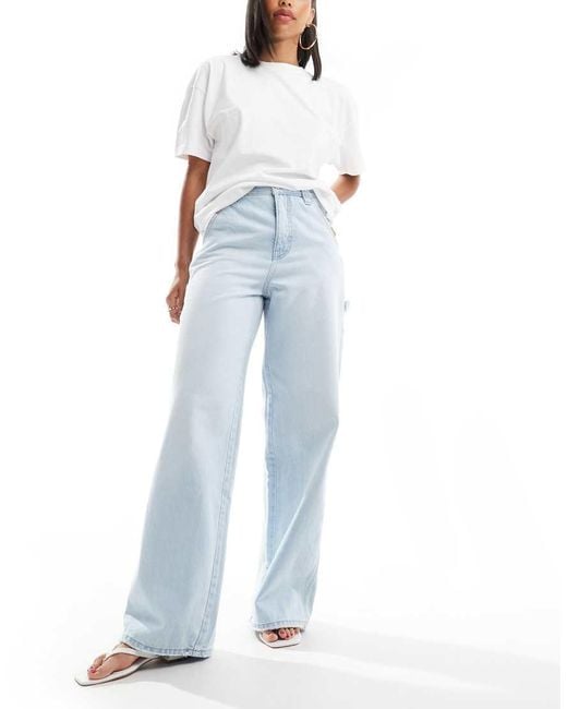 Stradivarius Blue Wide Leg Carpenter Jean