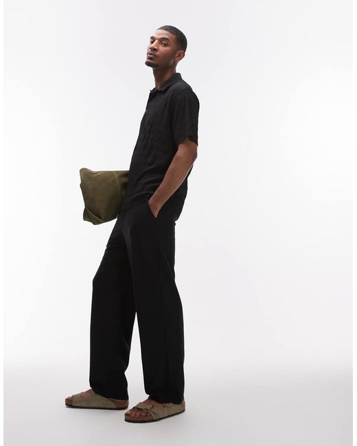 Topman Joggingbroek Met Rechte Pijpen in het Black voor heren