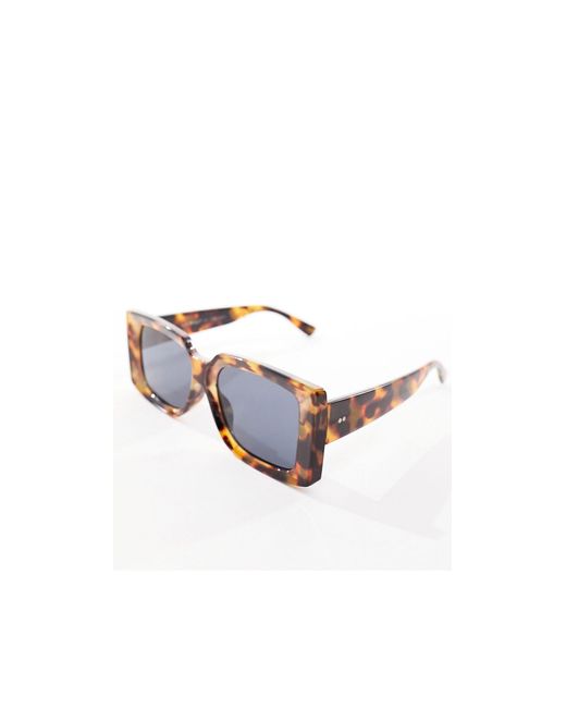 A.J. Morgan Black Oversized Rectangle Sunglasses
