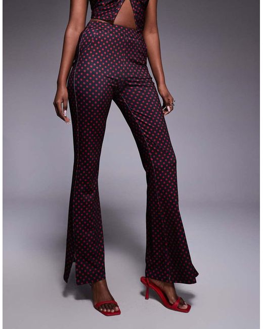 Liquor N Poker Purple Dazed Mid Rise Flare Trouser Co-Ord