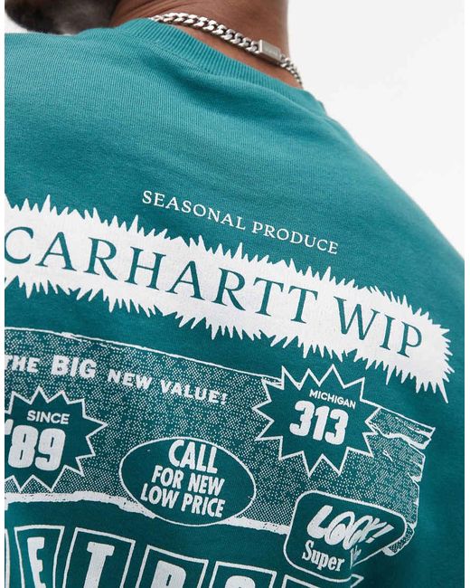 Sudadera Con Estampado Gráfico De Catálogo De Carhartt de hombre de color Blue