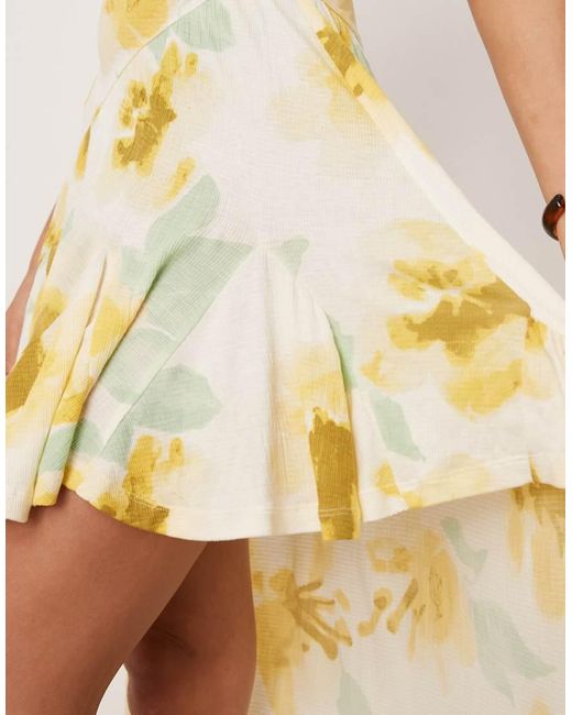 ASOS Natural Seam Detailed High Low Hem Midi Dress